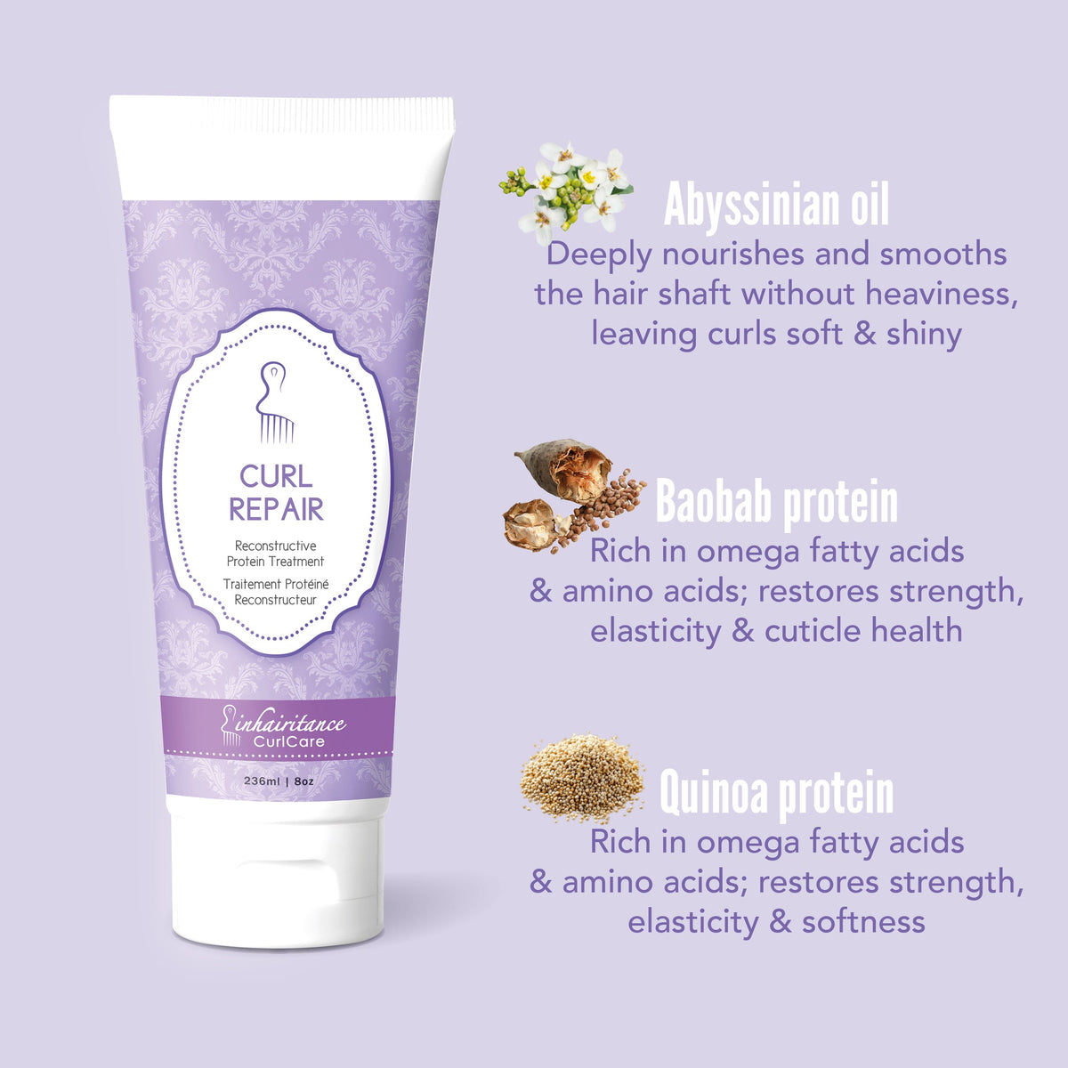 Curl Repair with Abyssinian oil, baobab protein and quinoa protein